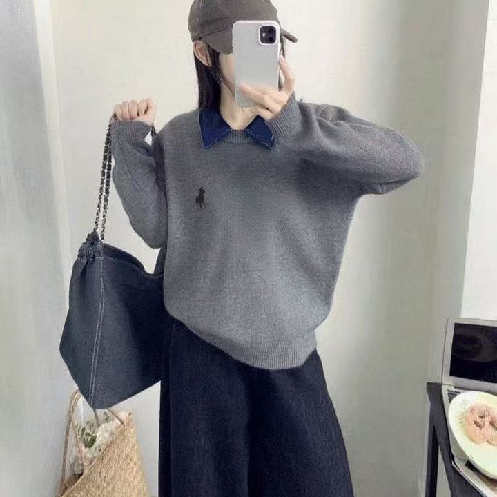 Pull décontracté pour femmes avec structure en maille de haute qualité Chic & Stil