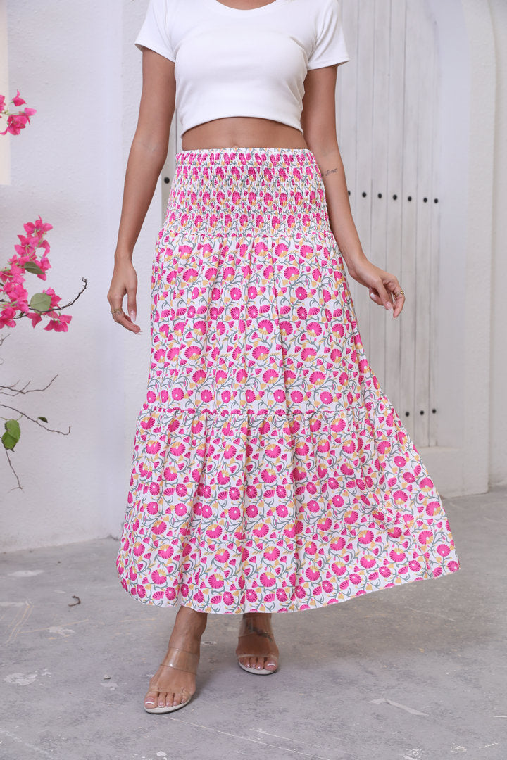 Woman Maxi Flared Bohemian Chic Skirt