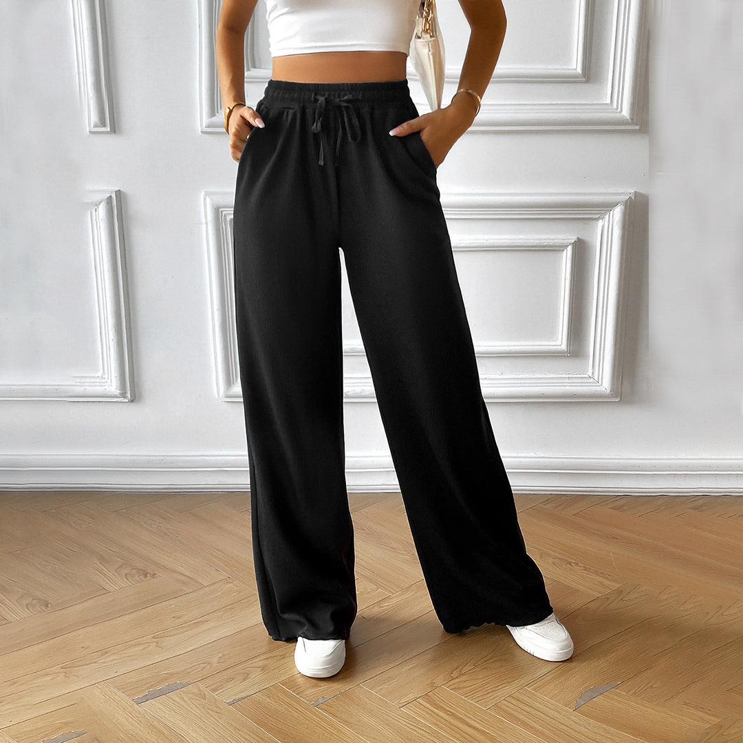 Lune London high-waisted casual pants for women with elastic waistband