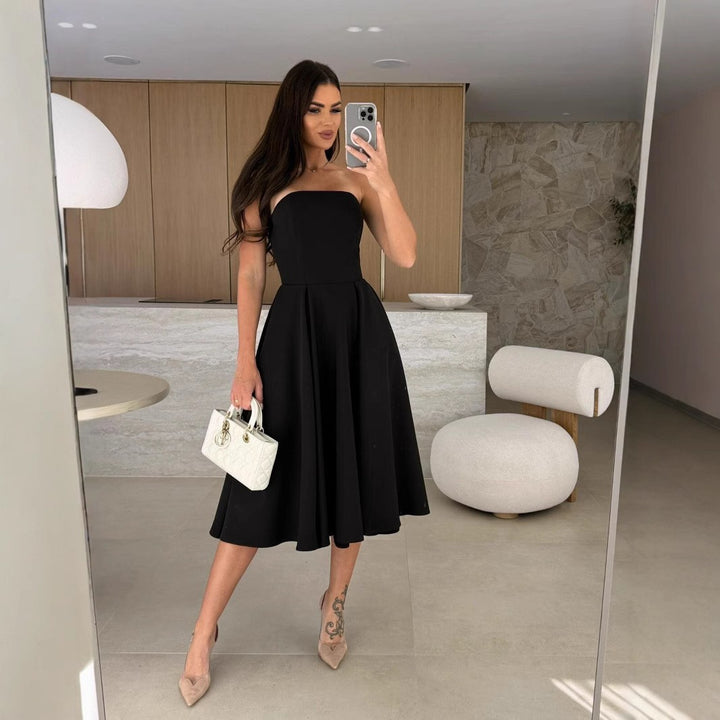 A-line strapless dress for ladies Lune London