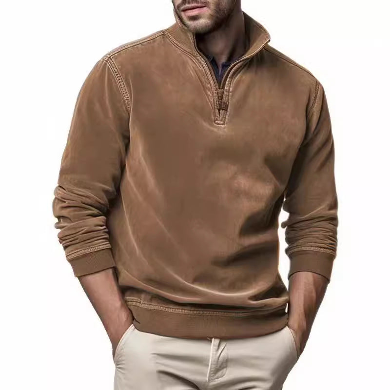 Sporty sweater for men with practical high collar Lune London