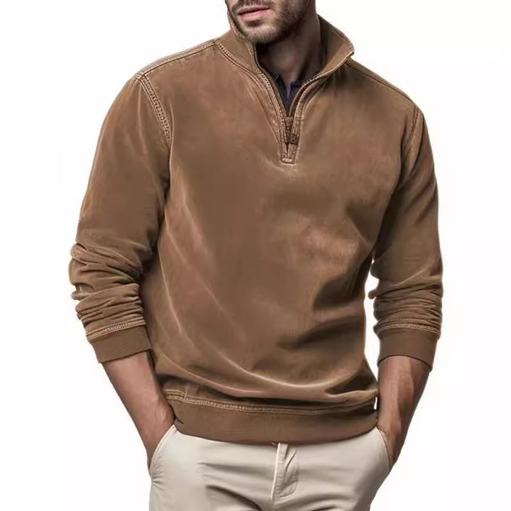 Sporty sweater for men with practical high collar Lune London