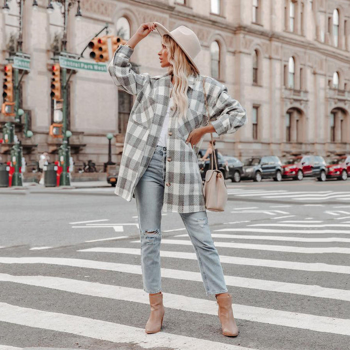 Ladies Vichy Oversized Jacket Lune London
