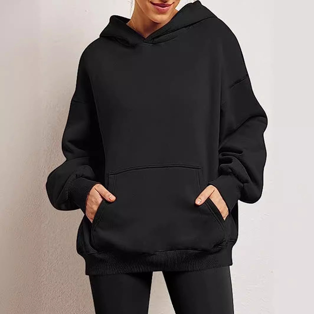 Women oversized casual hoodie with deep collar Lune London