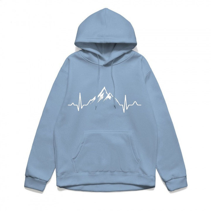Women's hoodie with stylish mountain motif and high-quality cotton Chic & Stil