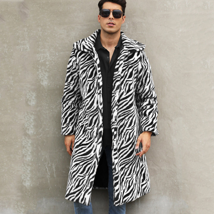 Men's tiger stripe faux fur coat Lune London