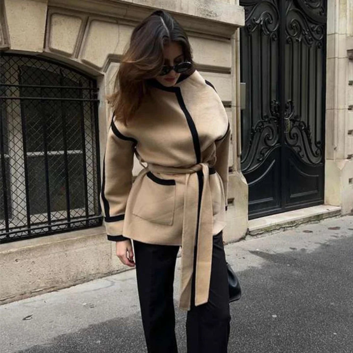 Trendy wrap jacket for women with graphic design Lune London