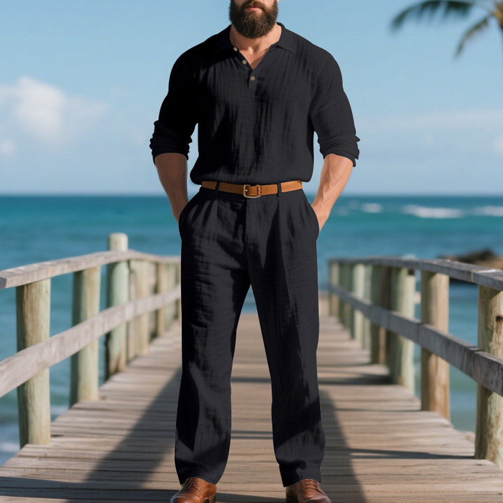 Elegant leisure suit for men with a long sleeve sweater Lune London