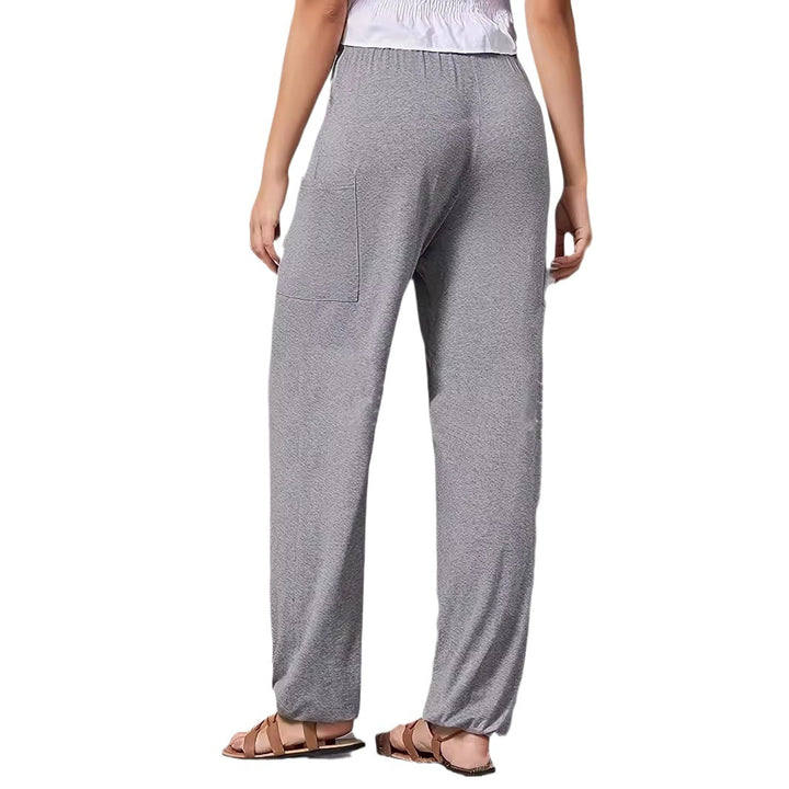 Women Comfortable Leisure Pants with Practical Pockets and Elastic Waist Lune London