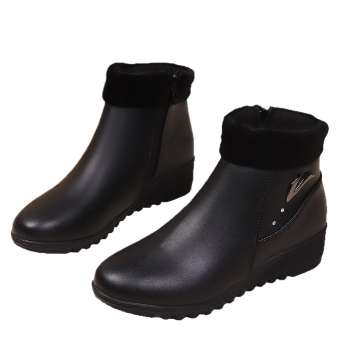Wedge heel boots for women with soft inner lining and stylish zipper Lune London