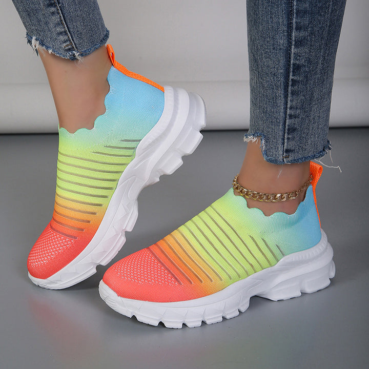 Lune London Women's Sporty Slip-On Sneakers with an innovative color gradient