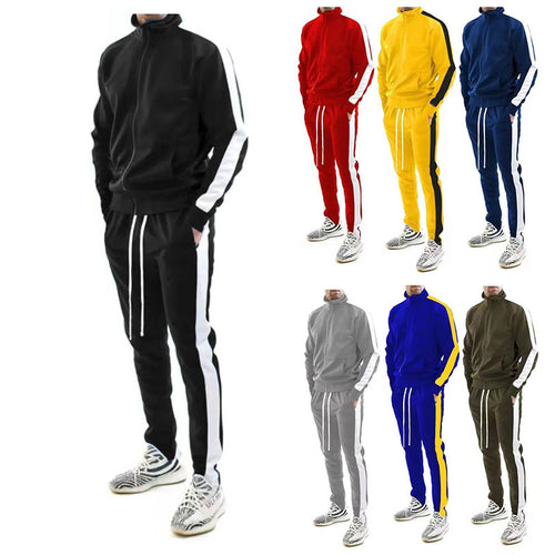 Men's sports set with full zip and contrasting stripes Lune London