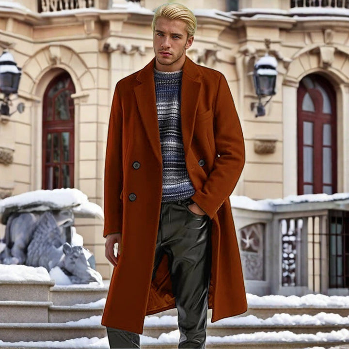 Elegant double-breasted wool coat for men Lune London