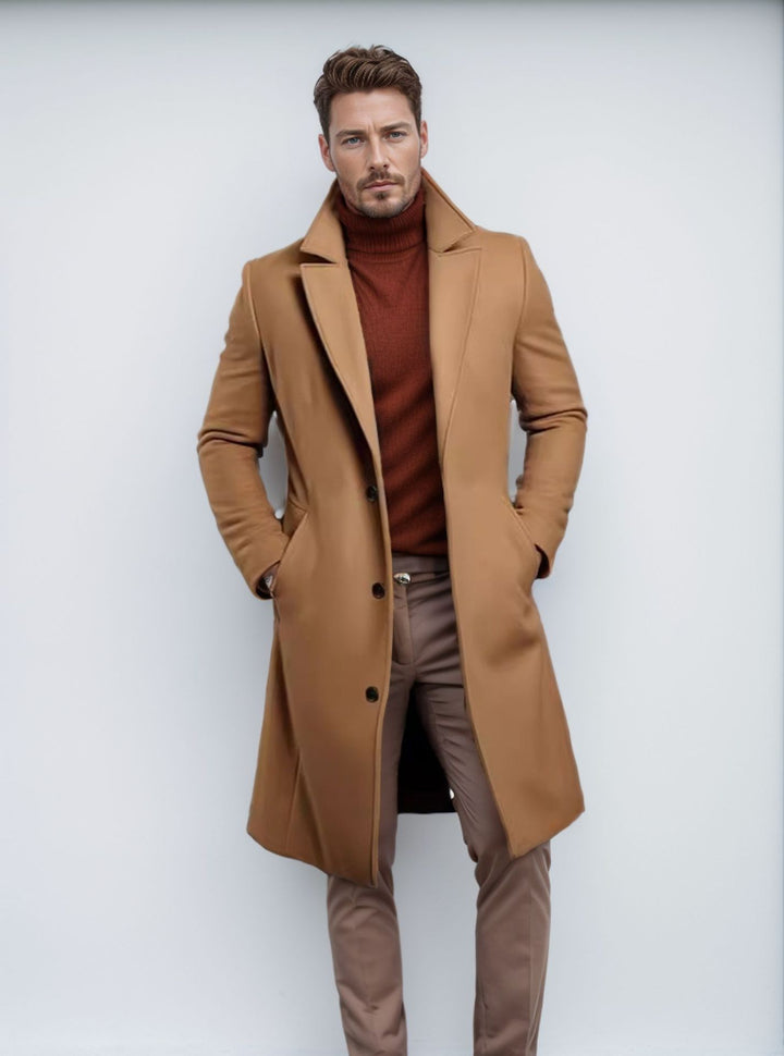 Elegant wool coat for men with classic lapels and practical pockets Lune London