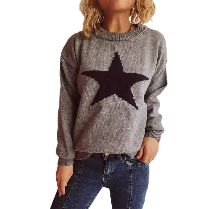 Casual women's sweater with a catchy star pattern Lune London