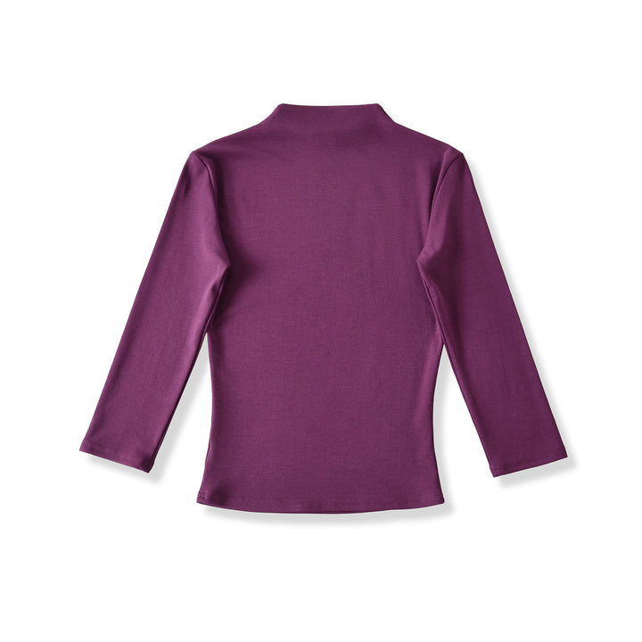 Long Sleeve Women's Shirt with Mock Neck and Ruching Details Lune London