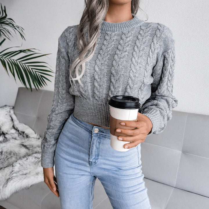 Pull en tricot épais pour femmes avec motif en cable élégant et coupe ajustée Chic & Stil