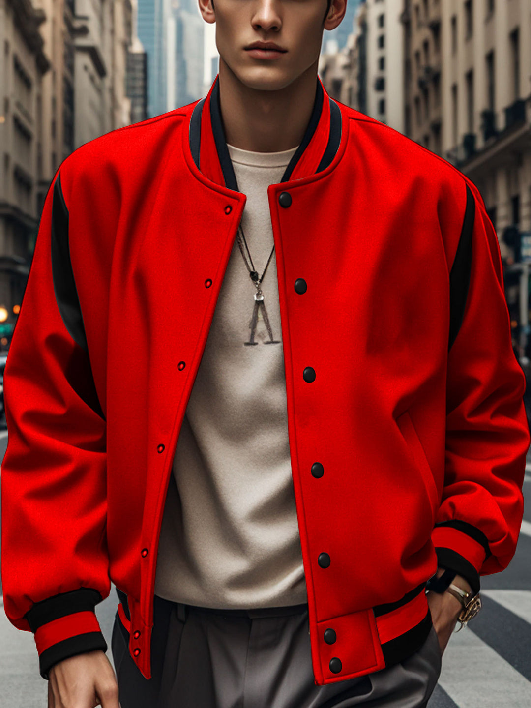 Men's bomber jacket with contrasting sleeves Lune London