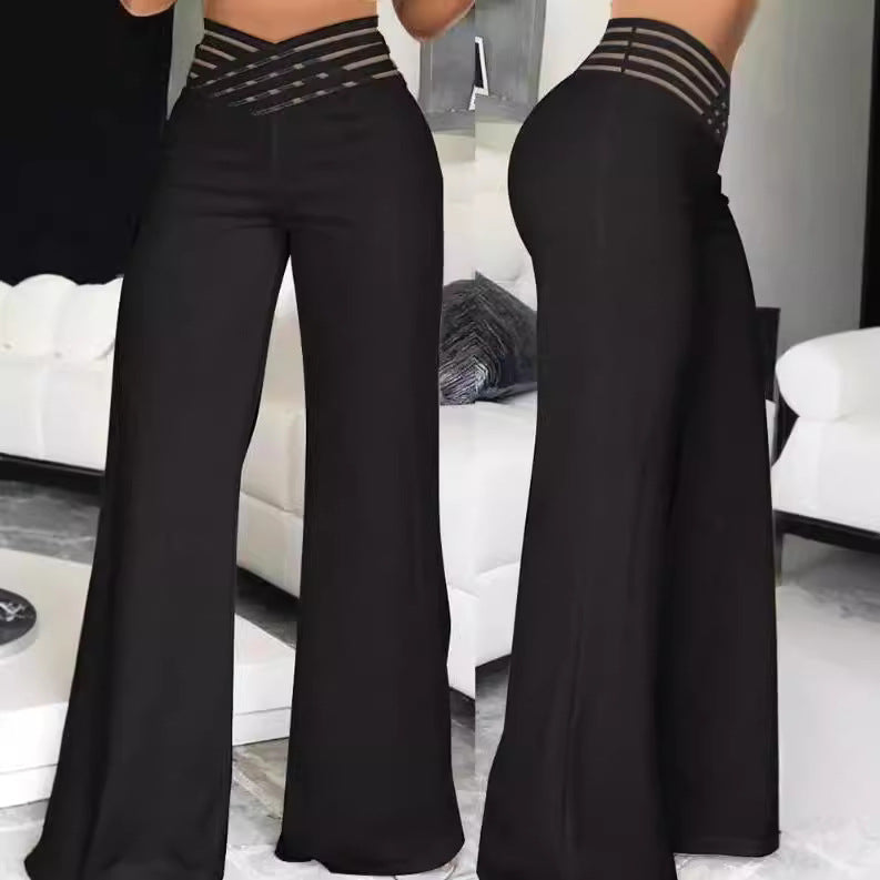 Wide leg pants for women with a trendy grid design Lune London