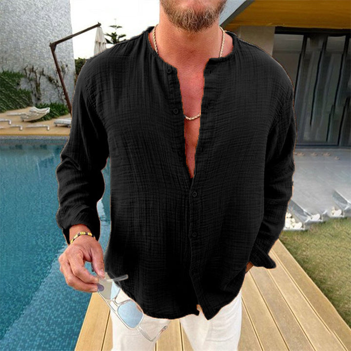 Long sleeve shirts for men made of lightweight and breathable fabric with button placket Lune London