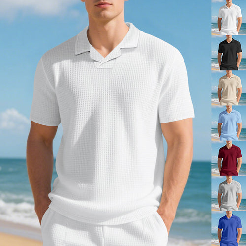 Casual polo for men in breathable material with structured design Lune London