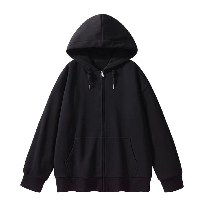 Women's hoodie sweatshirt jacket with ergonomic cut and practical zipper