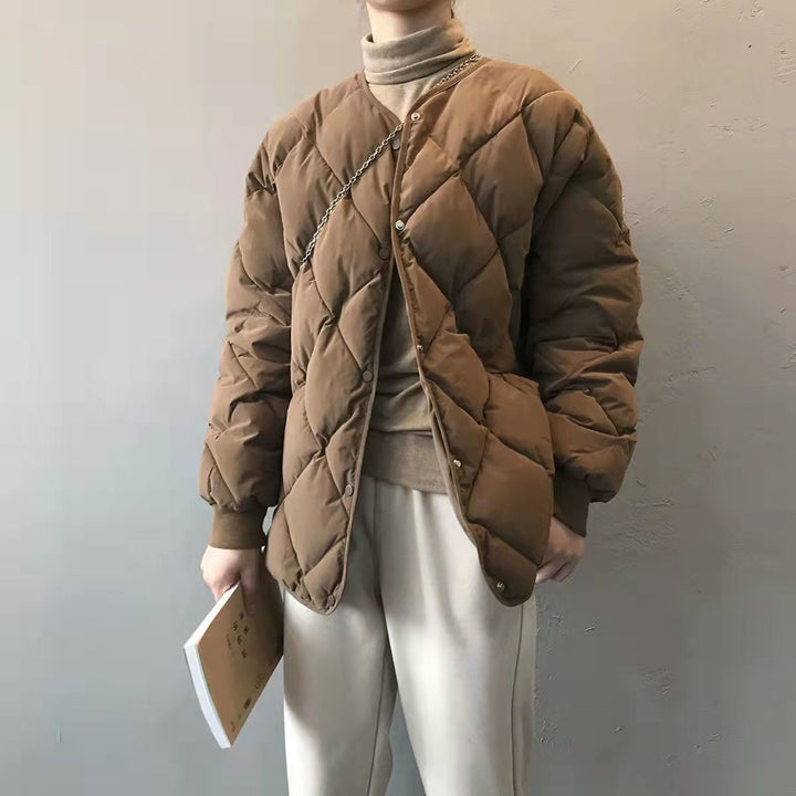 Ladies Lightweight Quilted Down Jacket with Fashionable Cut and Practical Snap Buttons Lune London