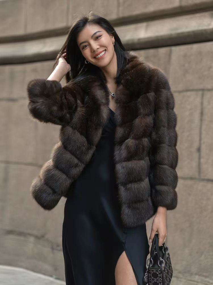 Ladies Luxurious Faux Fur Jacket with Voluminous Sleeves Lune London