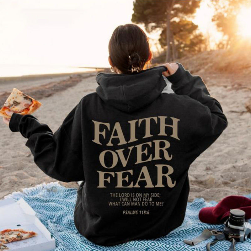 Women's hoodie with inspirational lettering and high-quality cotton Lune London