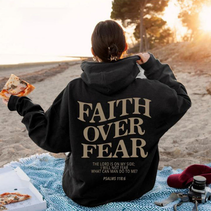 Women's hoodie with inspirational lettering and high-quality cotton Lune London
