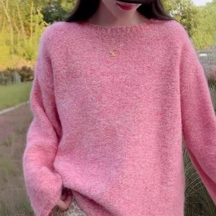 Femme Pull Tricot Épais avec Coupe Lâche Chic & Stil