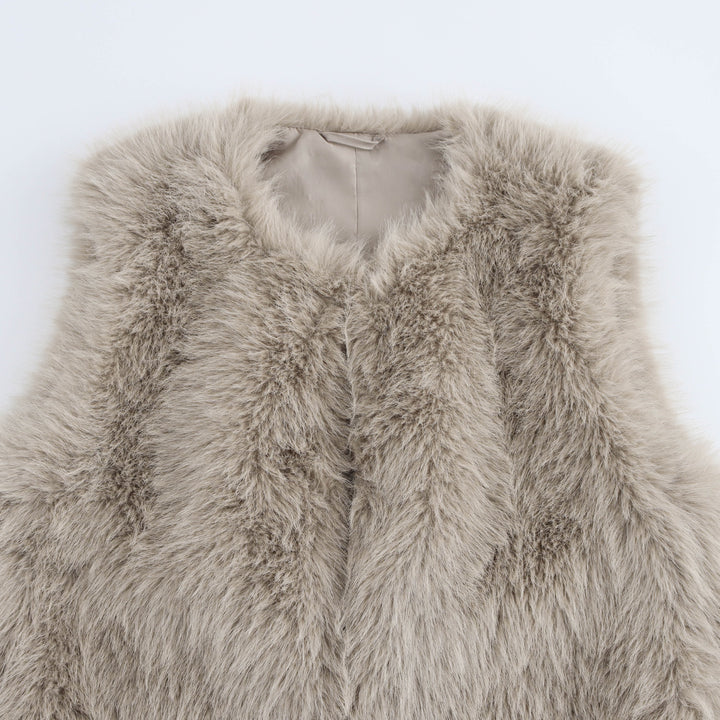 Ladies Chic and Fashion Faux Fur Gilet