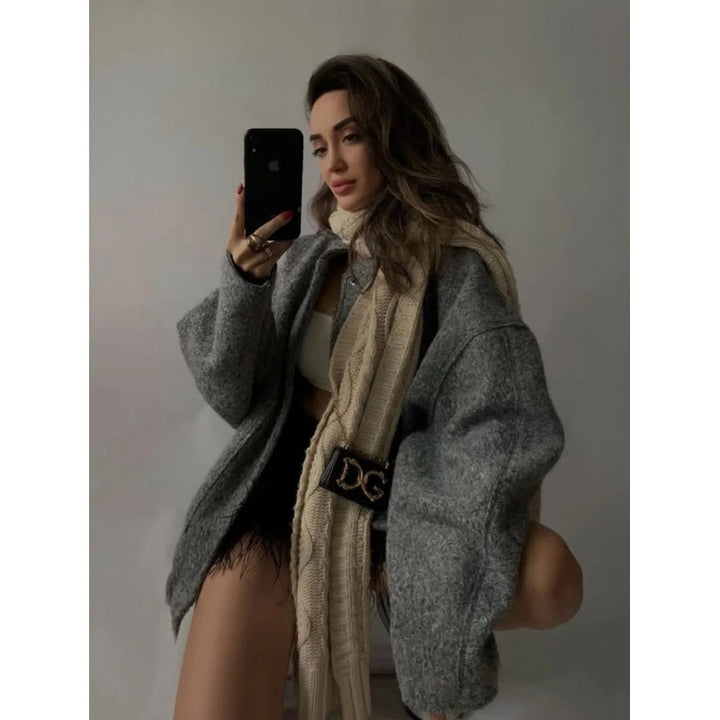 Cool oversized wool blend jacket Women Lune London