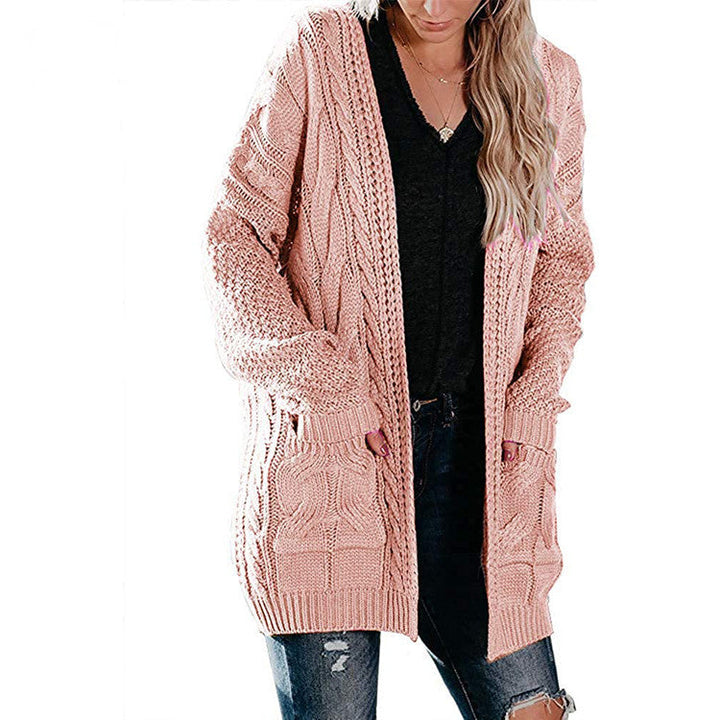 Lune London | Women's chunky knit cardigan with a feminine silhouette and practical pockets