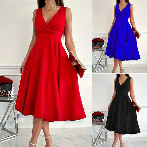 Elegant A-line wrap dress for women with V-neck Lune London