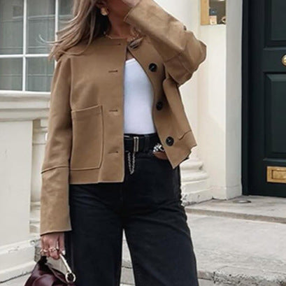 Fashion women's jacket with a minimalist cut and practical pockets Lune London