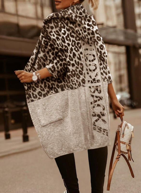 Women's Oversized Leopard Print Cardigan Lune London