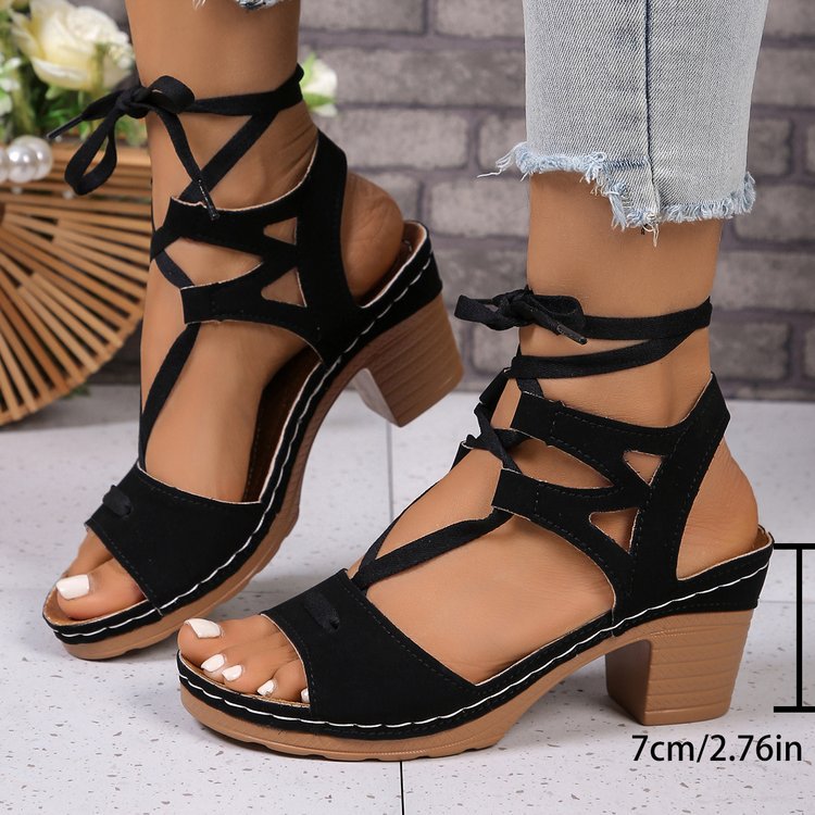 Elegant platform sandals for ladies with adjustable strap and comfortable insole Lune London