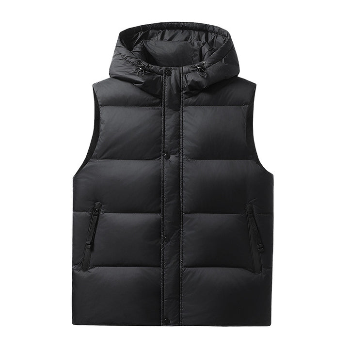 Quilted jacket for men with removable hood and deep pockets Lune London
