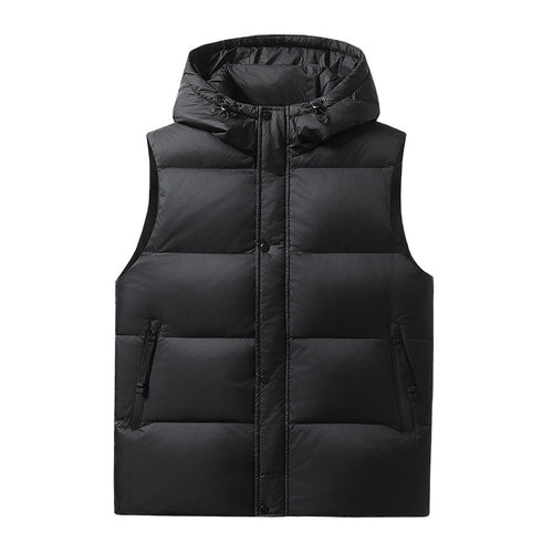 Quilted jacket for men with removable hood and deep pockets Lune London