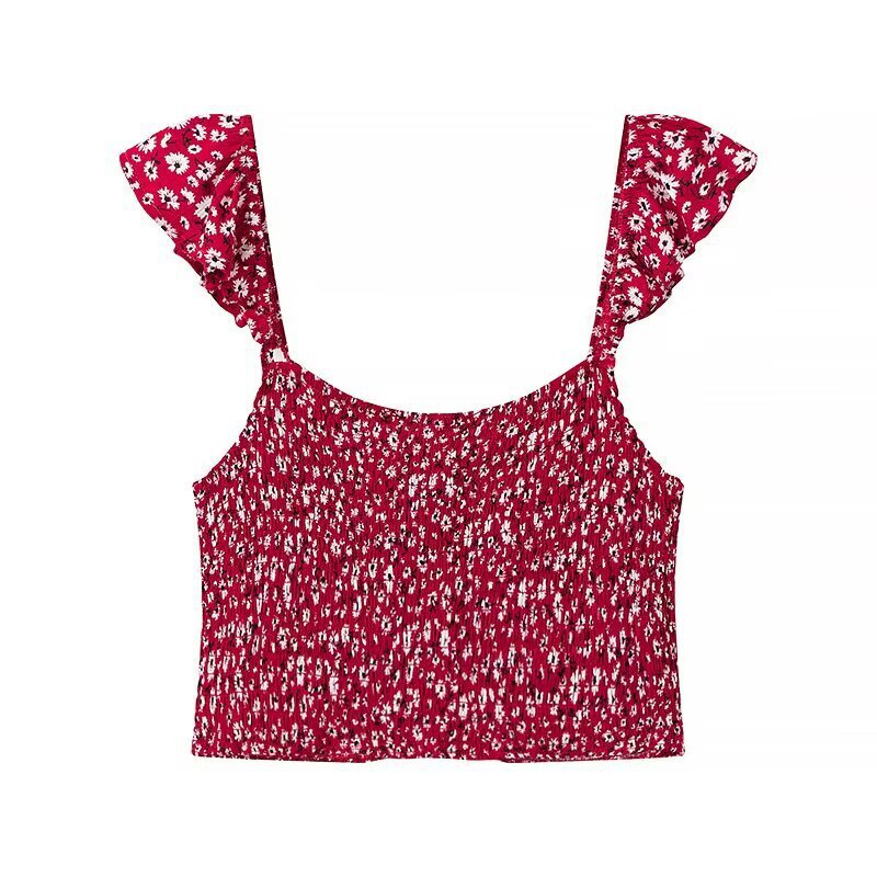 Women's set consisting of a crop top and a flared maxi skirt with floral patterns Lune London
