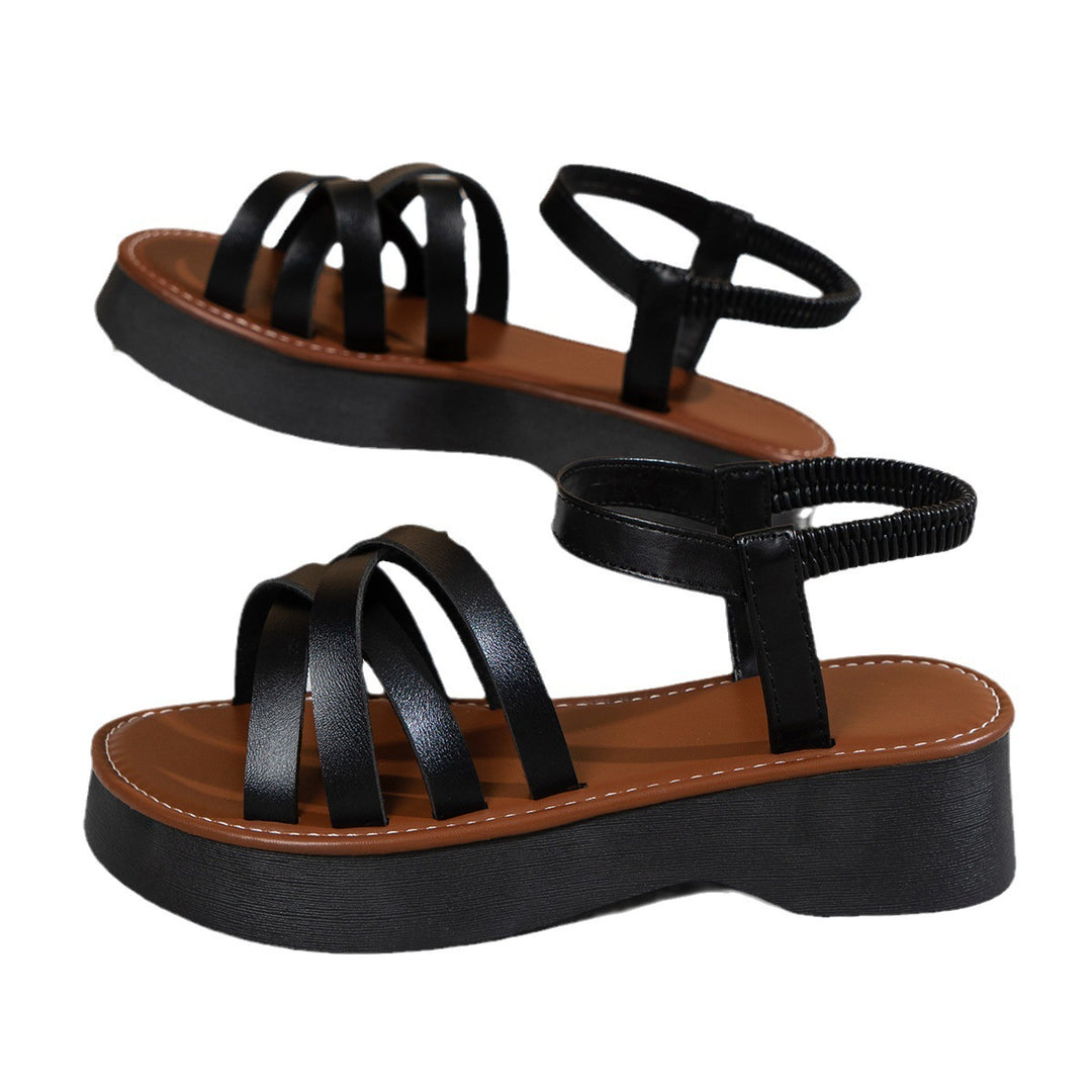 Fashion platform sandals for women with adjustable straps Lune London