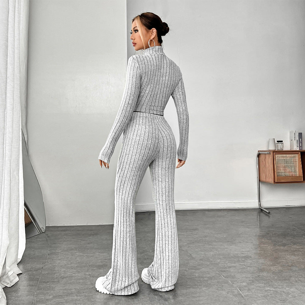 Pull court pour femmes avec taille haute et jambe large Chic & Stil
