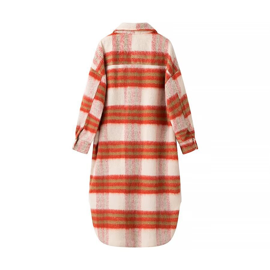 Manteau en laine surdimensionné à la mode pour femmes avec motif à carreaux Chic & Stil
