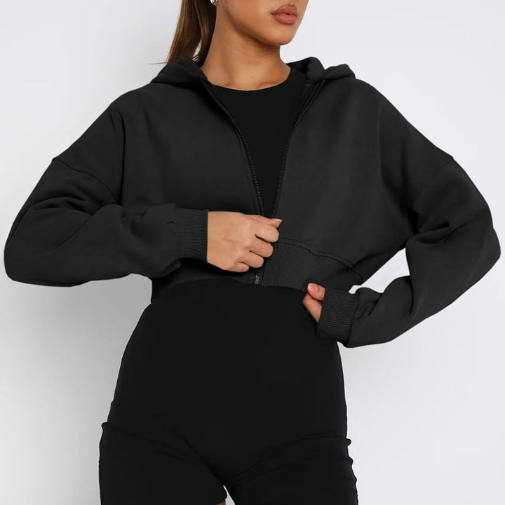 Ladies trendy cropped hoodie Lune London