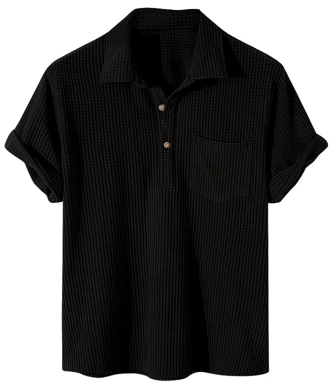 Men's Short Sleeve Textured Polo Lune London