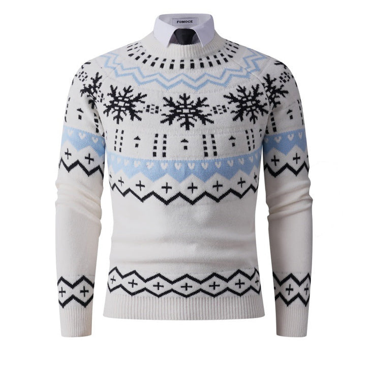 Men's Fashionable Knitted Sweater with Creative Snow Pattern Lune London