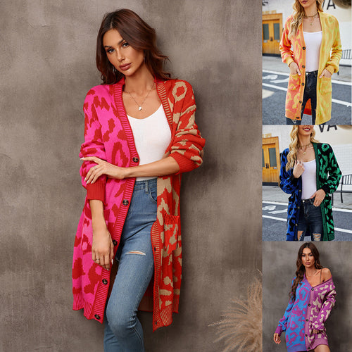 Cardigan pour femmes à coupe longue avec motif accrocheur Chic & Stil