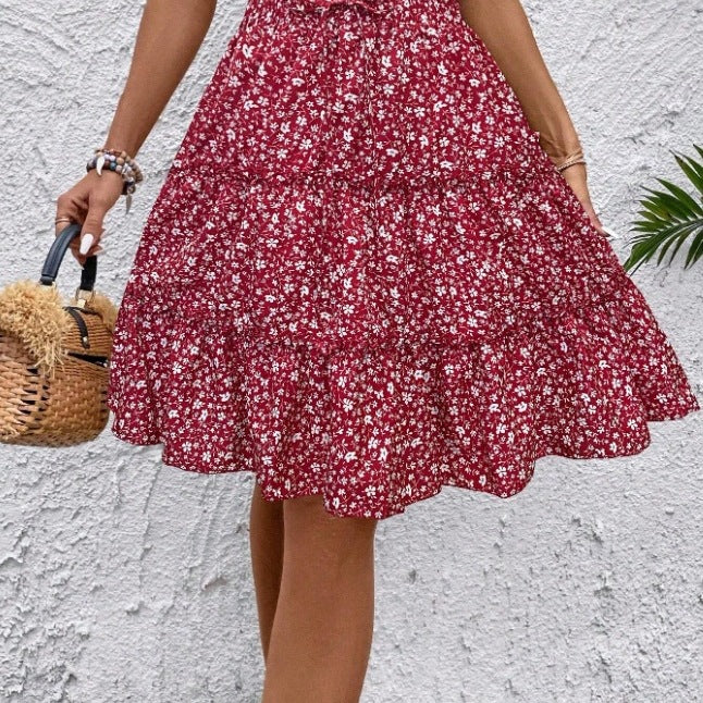 Aire wrap skirt for ladies with ruffle details Lune London