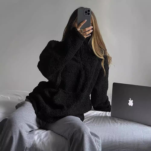 Women Teddy Fleece Sweater Lune London